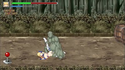 Pretty belly warrior in sex with monsters men in legend of ogre buster new hentai gameplay