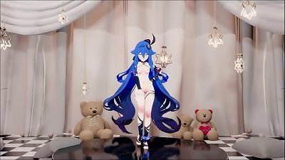 Honkai impact third Sirin hentai pussy-to-other-girl's-mouth Dance Queencard Song MMD 3 dimensional Blue Hair