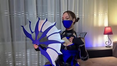 kytana from mortal kombat shows true , solo orgasmic hump