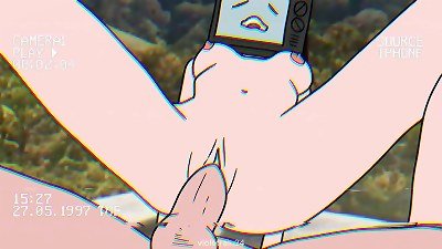 TV chick and cameraman orgy cartoon